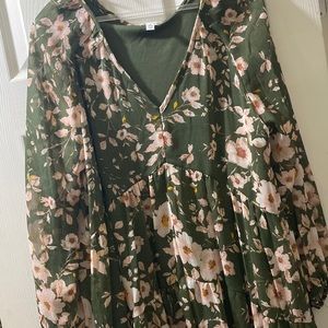 Floral green dress